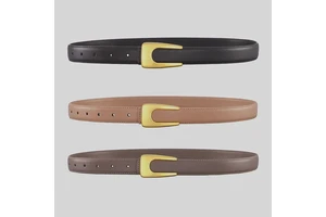 New Top Leather Women's Belt Deluxe Double C-button Belt Jeans Dress Belt Women