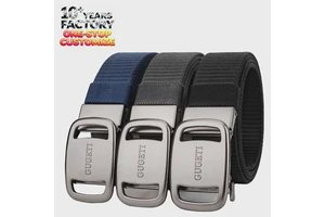 High Quality Mens Tactical Belt With Automatic Alloy Buckle Canvas Durable Fabric Duty EDC Belt for Outdoor Sports Custom logo