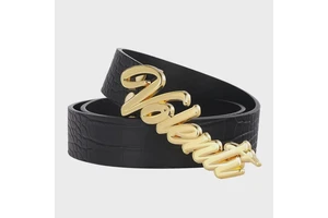 Factory Custom Design Wholesale Gold Genuine Leather Belt Personalized Artistic Logo Cowboy Leather Zinc Alloy Plate Buckle Belt